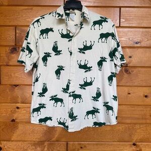 Hatley Canadian Moose Print Collared Polo Shirt